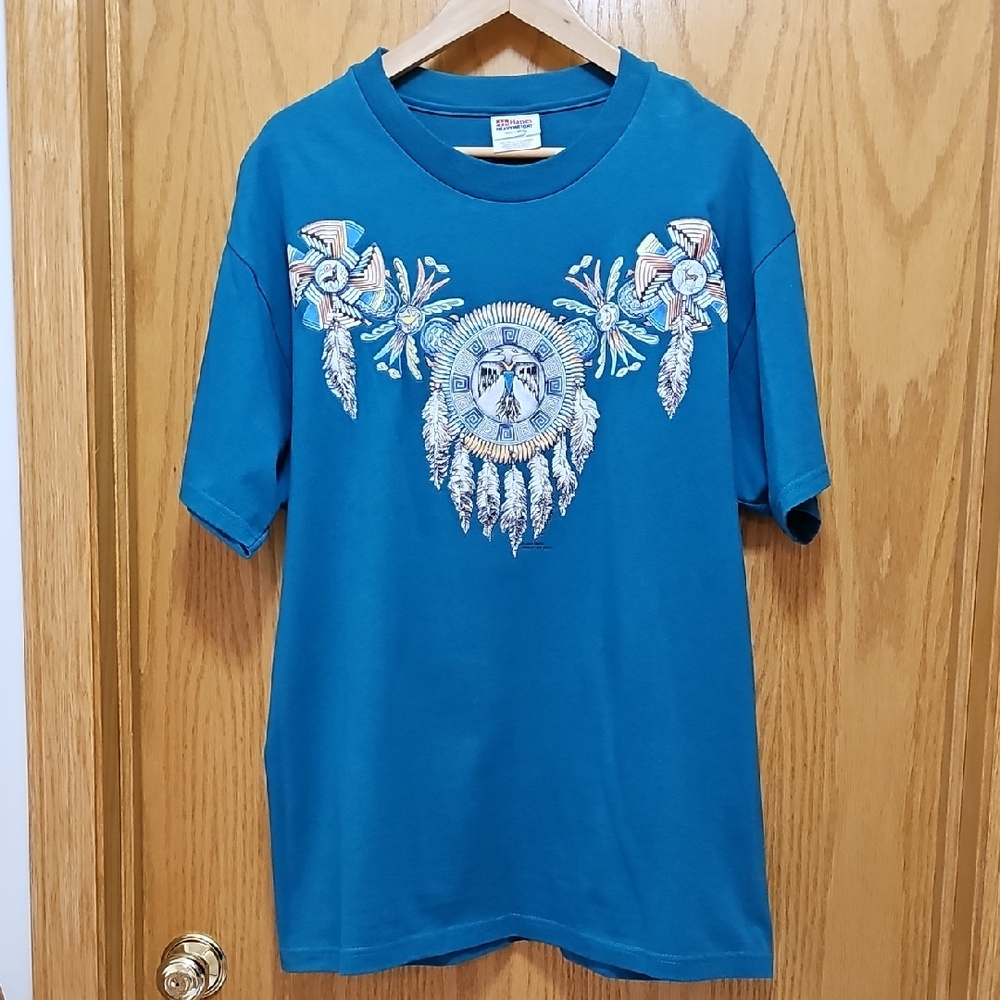 Hanes Teal Heavyweight T-Shirt L